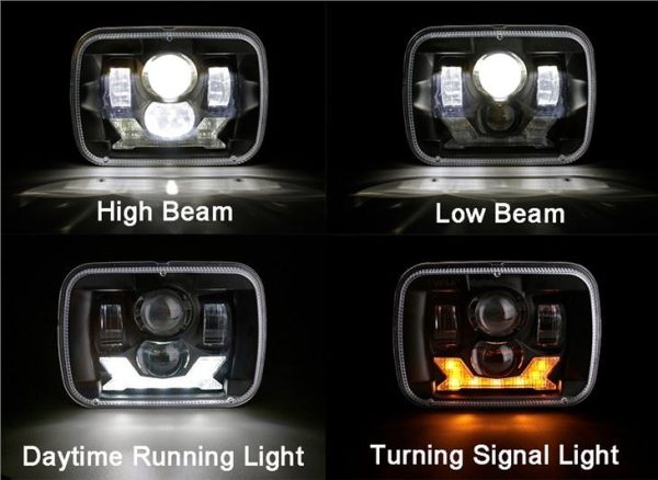 Lampu Suluh Trak Diketuai 2021 Untuk Lampu Kepala Jeep YJ 5x7 Inci Untuk Cherokee XJ