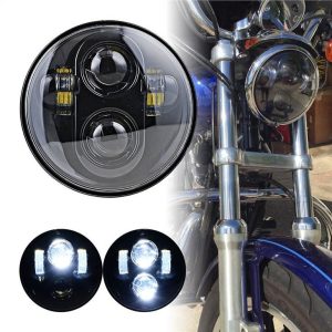 40W 5.75inch LED Headlamp untuk motosikal H4 Palam Chrome hitam lampu isyarat sistem lampu automatik