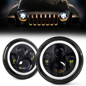 7 Inch Led Halo Lights For Jeep Wrangler JK CJ TJ Harley Davidson Hummer H2 Royal Enfield Aksesori Kereta