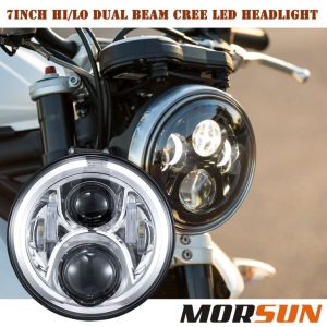 7 inci pusingan lampu tinggi lampu rasuk leburan tinggi untuk Jeep JK offroad / lampu motosikal Harley 7 '' kepala lampu pusingan