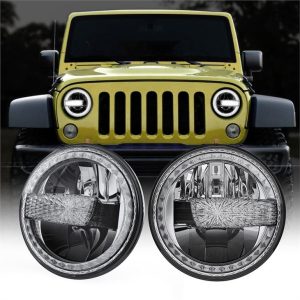 Lampu Depan LED 7 inci Untuk 07-17 Jeep Wrangler Wrangler Motosikal Tanpa Had DOT E-mark Proved Headlights