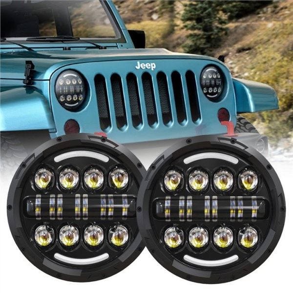 Projektor Lampu LED Bulat 7 inci Untuk Motosikal Land Rover Defender Royal Enfield