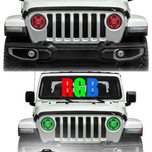 9 inci Warna Menukar RGB Led Halo Lights For Jeep Wrangler JL 2018 2019