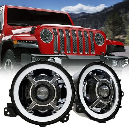 Kit Penukaran Lampu Depan 9 Inch Round Halo Led Untuk Jeep Wrangler JL