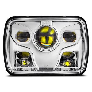 Black Chrome Rectangle 5x7 Inch Inch Led Headligt 12v 24v Headlights