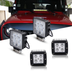 E-Mark 16w LED Light Work Spot / banjir Square Work Lamp Lampu Untuk Off-Road Untuk Jeep
