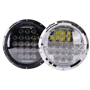 Untuk Hummer / untuk Royal Enfield LED Headlamp Dengan Tinggi DRL Beam Tinggi Untuk Motosikal 7 inci Pusingan Lampu Depan