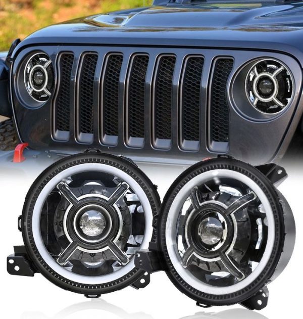 Untuk Jeep Wrangler JL 2018 2019 9 inci Lampu Depan Jeep Gladiator 2020 Lampu Depan