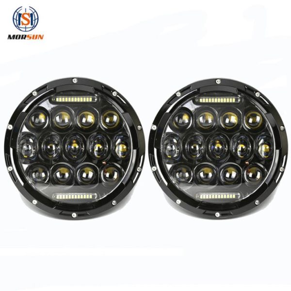 Reka bentuk Honeycomb Lampu LED 7 inci untuk Jeep JK Wrangler Dengan Hi Lo Beam Dan Drl