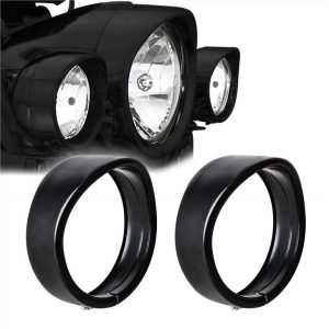 Morsun 4.5inch Fog Light Trim Ring Black Chrome Untuk Harley Road Glide