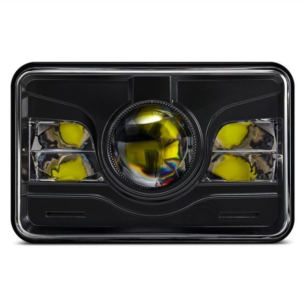 Morsun 4x6 Lampu Suluh LED Square Untuk Kenworth T800 T400 Hitam Chrome Headlight Projector