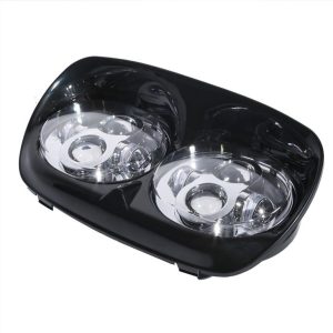 Morsun 5.75inch Chorm Black LED Dual Headlamp For Road Glide Headlight Dengan Rasuk Rendah