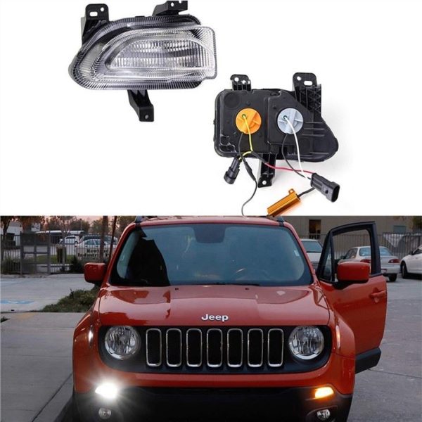 Aksesori Kereta Morsun Diketuai Lampu Siang Berjalan Untuk Jeep Renegade 2015- 2018