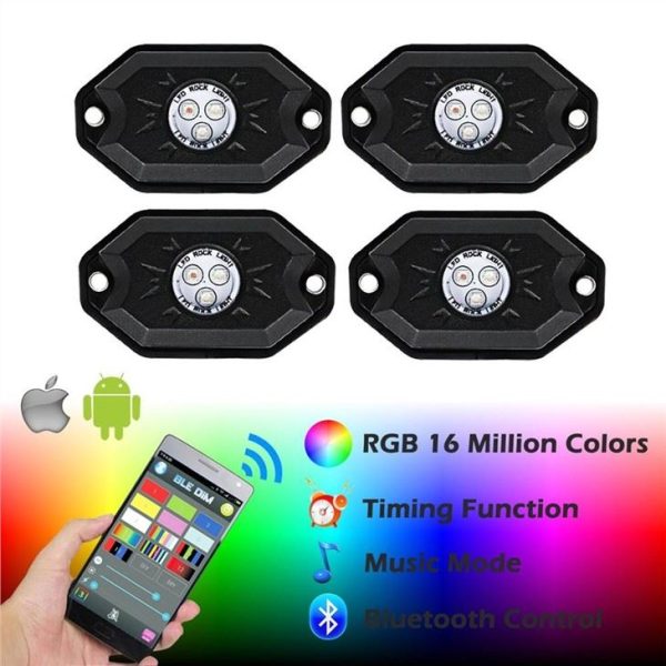 Morsun Led Pods Light RGB Timing Music Play Phone Control 4 Pod For Car