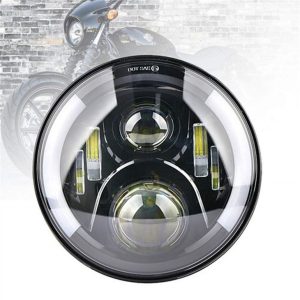 Lampu Depan LED Bulat Morsun Dengan DRL Signal Turn Untuk Jeep Wrangler JK CJ TJ Triumph Bonneville
