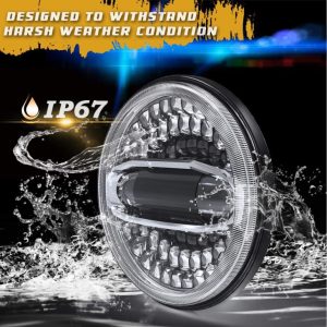 New Arrival Brightest 7 Inch Led Headlight Untuk Jeep Jk Jl 108W 6500LM Motosikal Dipimpin Lampu Depan Untuk Harleys-Davidson